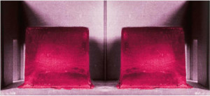 Dicrola - Projet pour une occupation d’espace réel (bloc de glace) - 1973 - Aniline et montage photographique sur papier - 21 x 30 cm - Collection privée - Paris