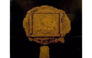 Dicrola - Urbi mon amour (triptyque) -1989 - (rouille) oxydation sur plaque de métal - 115 x 120 cm - Collection privée - Knokke-Le-Zoute