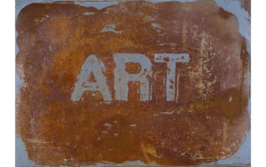 Dicrola - Trace - 1990 - rouille sur plaque métal - 59 x 84 cm - Collection privée - Bruxelles