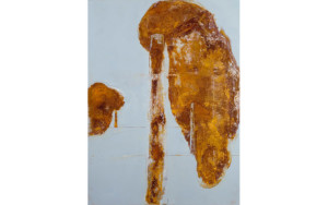 Dicrola, Minéraux, 1990, oxydation sur tôle - 130 x 97 cm, collection privée, Bruxelles