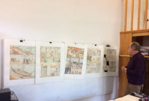Jean-Claude Golvin dans son atelier - Bande-dessinée "Quadratura"