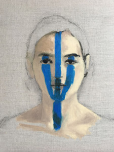 Dalila Dalléas Bouzar - Autoportrait (détail), 50x40 cm, huile sur toile, 2018 - Courtesy galerie Cécile Fakhoury
