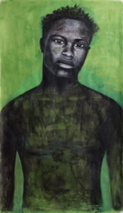 Portrait with green, 210x125cm