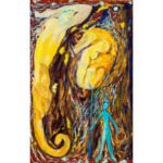 Thumbnail of http://Christophe%20Tissot%201989Rhinocéros%20jauneHuile%20sur%20papier%20Kraft%20-%202,50%20x%201,20%20m